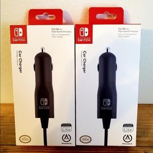 Pair of Official Nintendo Switch car chargers